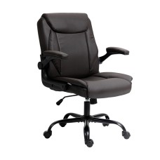 Artiss Executive Office Chair, PU Leather, Mid Back, Brown, 67x65x95-103cm, Ergonomic, Adjustable, High Comfort