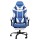 Artiss Blue & White Executive Gaming Chair – High-Back, PVC Leather, Adjustable Footrest, 360° Swivel, 120kg Capacity