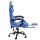 Artiss Blue & White Executive Gaming Chair – High-Back, PVC Leather, Adjustable Footrest, 360° Swivel, 120kg Capacity