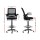 Artiss Black Mesh Drafting Stool - Ergonomic Office Chair with Adjustable Footrest, Flip-Up Armrests, 360° Rotation
