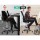 Artiss Black Mesh Drafting Stool - Ergonomic Office Chair with Adjustable Footrest, Flip-Up Armrests, 360° Rotation