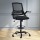 Artiss Black Mesh Drafting Stool - Ergonomic Office Chair with Adjustable Footrest, Flip-Up Armrests, 360° Rotation
