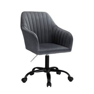 Artiss Office Chair Velvet Seat Dark Grey, Mid Back Ergonomic Design, Adjustable Height, 63x63x84-96cm, 150kg Capacity