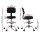 Artiss Ergonomic Black Drafting Chair - PU Leather, 10cm Height Adjust, 360° Swivel, Chrome Base, for Home & Office