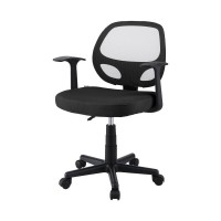 Artiss Mesh Office Chair Black Mid Back Ergonomic Desk Chair with Lumbar Support, Armrests, 50x48cm, Adjustable Height