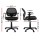 Artiss 2x Mesh Office Chair Black, Ergonomic Mid Back, Adjustable Height, Armrests, 50x48x86-96cm, Home Office