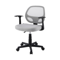 Artiss Mesh Office Chair Grey, Mid Back Ergonomic Computer Desk Chair with Lumbar Support, Adjustable Height, 50x48cm