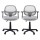 Artiss 2x Mesh Office Chair Grey, Mid Back, Adjustable Height, Lumbar Support, Ergonomic Desk Chair, 50x48x86-96cm