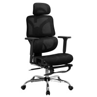 Artiss Ergonomic High Back Office Chair with Footrest, Mesh Material, Adjustable, Black, 135kg Capacity, 1-Year Warranty