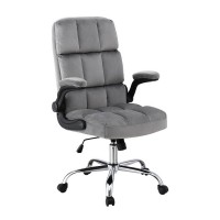 Artiss Office Chair Grey Velvet Mid-Back Ergonomic Desk Chair with Armrests, Height Adjustable, 150kg Capacity