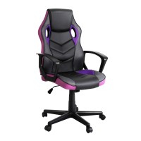 Artiss Gaming Office Chair, Premium PU Leather & Mesh, Purple, Ergonomic High-Back, Adjustable, 360° Swivel