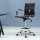 Artiss Black Leather Drafting Stool - Mid Back Office Chair with 360° Rotation, Adjustable Height & Chrome Footrest