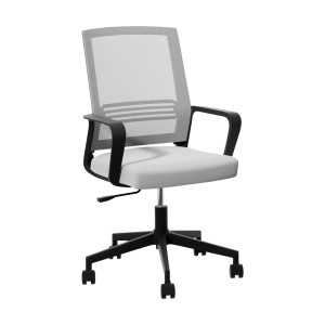 Artiss Mesh Office Chair Grey Mid Back Ergonomic Computer Gaming Desk Chair Height Adjustable with Armrest and Wheels