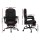 Artiss Executive Office Chair with Fabric Seat, Footrest, 135° Recline, 360° Swivel, Adjustable Height, Black