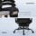 Artiss Executive Office Chair with Fabric Seat, Footrest, 135° Recline, 360° Swivel, Adjustable Height, Black