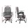 Artiss Executive Office Chair with Fabric Seat, High Back, Footrest, 360° Swivel, Recline, Grey, 120kg Capacity