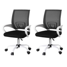 Artiss 2x Mesh Office Chair Mid Back Ergonomic Computer Desk Chairs Height Adjustable Swivel Chrome Base Black Artiss 2x Mesh Office Chair Mid Back Ergonomic Computer Desk Chairs Height Adjustable Swivel Chrome Base Black