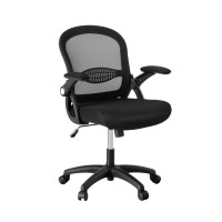 Artiss Mesh Office Chair Mid-Back Ergonomic Computer Desk Chair with Flip-Up Armrests, Adjustable Height, Black
