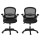 Artiss 2x Mesh Office Chair Set, Mid Back, Flip-Up Armrests, Adjustable Height, Lumbar Support, Black, 120kg
