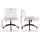 Artiss Criss Cross PU Leather Office Chair, Armless, Swivel, Adjustable Height, Wide Seat for Home, White, 74x74x82-92cm