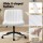 Artiss Criss Cross PU Leather Office Chair, Armless, Swivel, Adjustable Height, Wide Seat for Home, White, 74x74x82-92cm