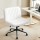 Artiss Criss Cross PU Leather Office Chair, Armless, Swivel, Adjustable Height, Wide Seat for Home, White, 74x74x82-92cm