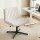 Artiss Criss Cross Chair | Beige Fabric | Wide U-Shape Seat | Adjustable Height | Swivel Armless Office & Vanity Chair
