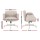Artiss Ergonomic Criss Cross Chair with Wheels, Adjustable Armrests, PU Leather, 360° Swivel, Beige, 72x72x80-90cm
