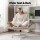 Artiss Ergonomic Criss Cross Chair with Wheels, Adjustable Armrests, PU Leather, 360° Swivel, Beige, 72x72x80-90cm