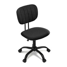 Artiss Ergonomic Armless Office Chair, Black Fabric, 360° Swivel, Adjustable Height, Space-Saving Design for Home Office