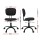 Artiss Ergonomic Armless Office Chair, Black Fabric, 360° Swivel, Adjustable Height, Space-Saving Design for Home Office