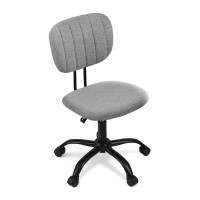 Artiss Ergonomic Armless Office Chair Grey - 360° Swivel, Height Adjustable, Fabric Seat, Compact Design, Easy Assembly