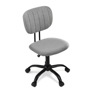Artiss Ergonomic Armless Office Chair Grey - 360° Swivel, Height Adjustable, Fabric Seat, Compact Design, Easy Assembly