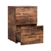 Artiss Rustic Brown 2-Drawer Filing Cabinet, 47x41x72cm, Oak Finish, Smooth Glide, Anti-Rust, E1 Particle Board