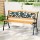 Gardeon 126cm Wooden Cast Iron 3-Seater Garden Bench with Rose Pattern Backrest - Weather-Resistant Patio Furniture