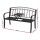 Gardeon Multi-functional Steel Garden Bench Loveseat with Foldable Table, Weather-Resistant, Black, 126cm