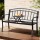 Gardeon Multi-functional Steel Garden Bench Loveseat with Foldable Table, Weather-Resistant, Black, 126cm