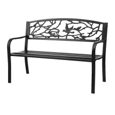Gardeon 3-Seater Outdoor Bench - Steel Frame, Rust-Resistant, Black, 121cm, Vintage Design, 260kg Capacity Gardeon 3-Seater Outdoor Bench - Steel Frame, Rust-Resistant, Black, 121cm, Vintage Design, 260kg Capacity