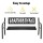 Gardeon Outdoor Garden Bench - Steel 2 Seater, Black, Rust-Resistant, 118.5cm, Indoor/Outdoor, Easy Assembly