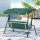 Gardeon 3-Seater Outdoor Swing Chair with Adjustable Canopy, Steel Frame, Cushions, 200kg Capacity - White/Green