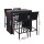 Gardeon 5-Piece Outdoor Bar Set - Wicker Table & Stools, Cushioned, Space-Saving, Weather-Resistant, Black Frame
