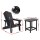 Gardeon 3-Piece Outdoor Adirondack Set Black—HDPE Weatherproof Chairs with Cup Holders & Side Table, 170kg Capacity