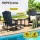Gardeon 3-Piece Outdoor Adirondack Set Black—HDPE Weatherproof Chairs with Cup Holders & Side Table, 170kg Capacity