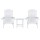 Gardeon 3 Piece Outdoor Set White HDPE Adirondack Chairs and Table, Weatherproof, 170kg Capacity, Garden Patio Lounge