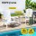 Gardeon 3 Piece Outdoor Set White HDPE Adirondack Chairs and Table, Weatherproof, 170kg Capacity, Garden Patio Lounge