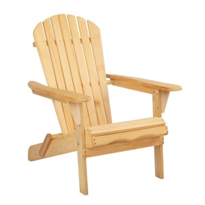 Gardeon Adirondack Wooden Beach Chair - Hemlock Wood, Foldable Patio Furniture, Large Armrests, Easy Assembly