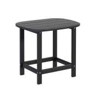 Gardeon Black Outdoor Coffee Side Table - Weatherproof HDPE, 91kg Capacity, 47.5cm Height, Water-Draining Design