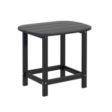 Gardeon Black Outdoor Coffee Side Table - Weatherproof HDPE, 91kg Capacity, 47.5cm Height, Water-Draining Design