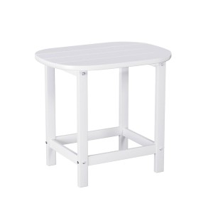 Gardeon White HDPE Outdoor Side Table: Weatherproof, 91kg Capacity, 47.5cm Height, Ideal for Patio & Garden Use