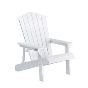 Gardeon White HDPE Adirondack Outdoor Chair 103° Recline, Cup Holder, 170kg Capacity, Weather-Resistant, 80x90x94cm